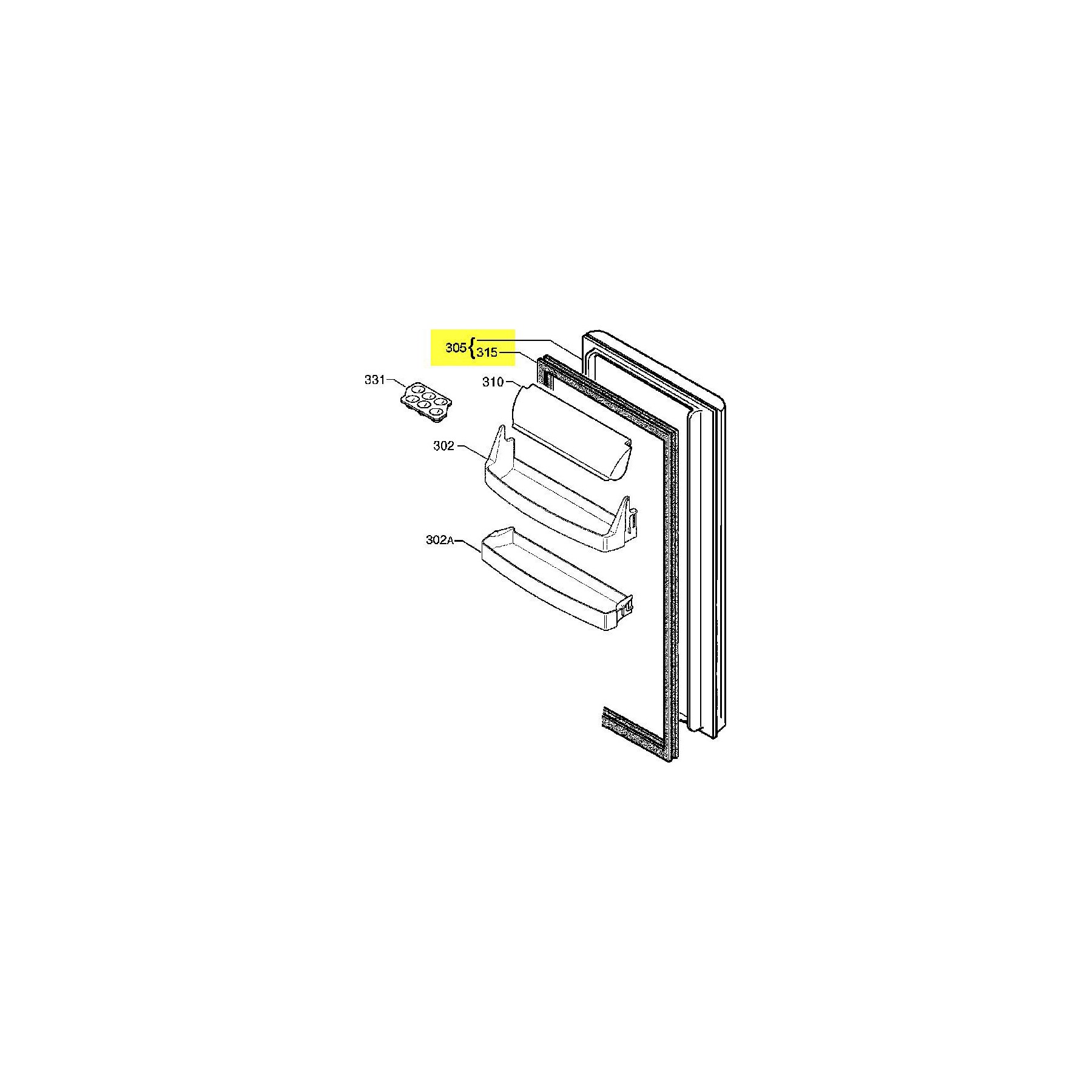 Porte ELECTROLUX porte refrigerateur service