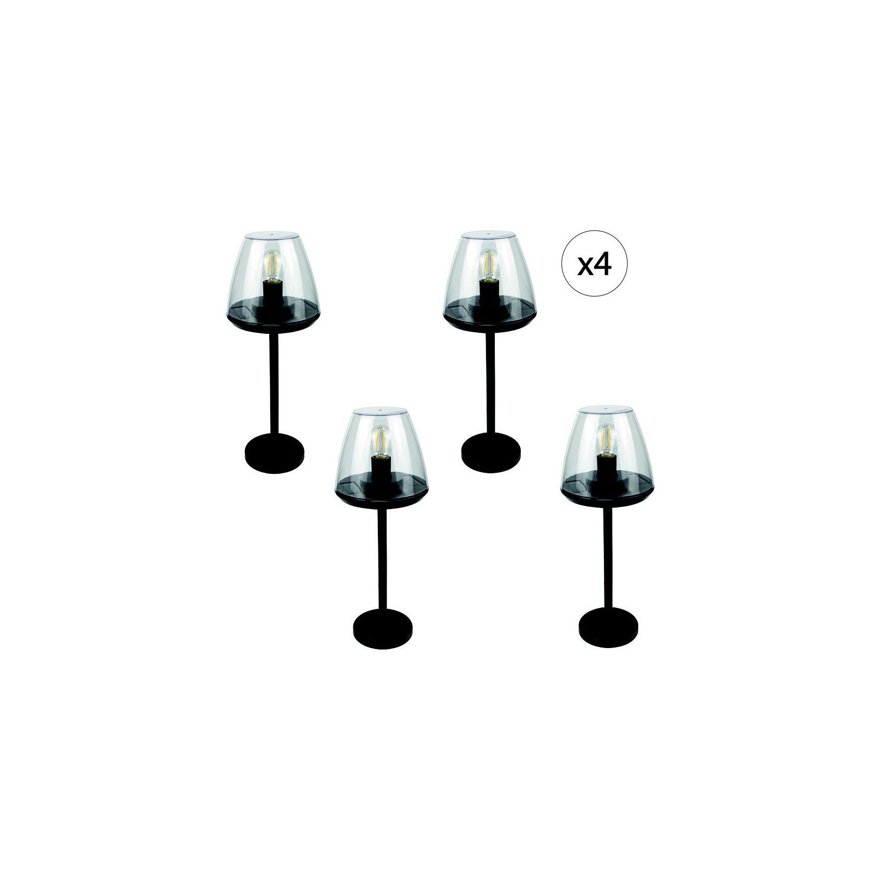 Balise solaire E.ZILIGHT EZIlight® Solar lamp one - Pack de 4 lam