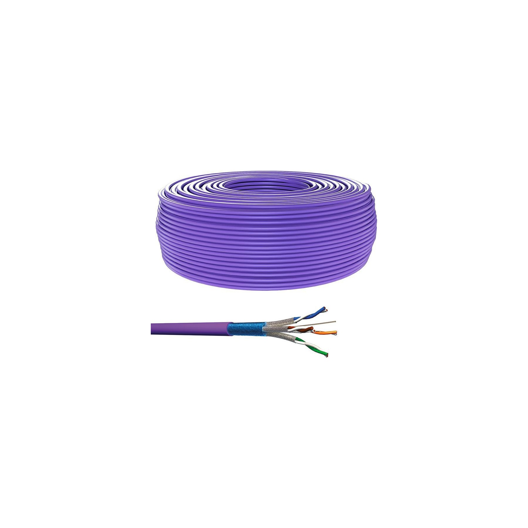 KOMELEC Câble Ethernet Cat 6a rigide blindé 500m