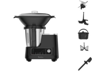 Robot cuiseur MOULINEX Clickchef noir HF456810 + cuiseur vapeur