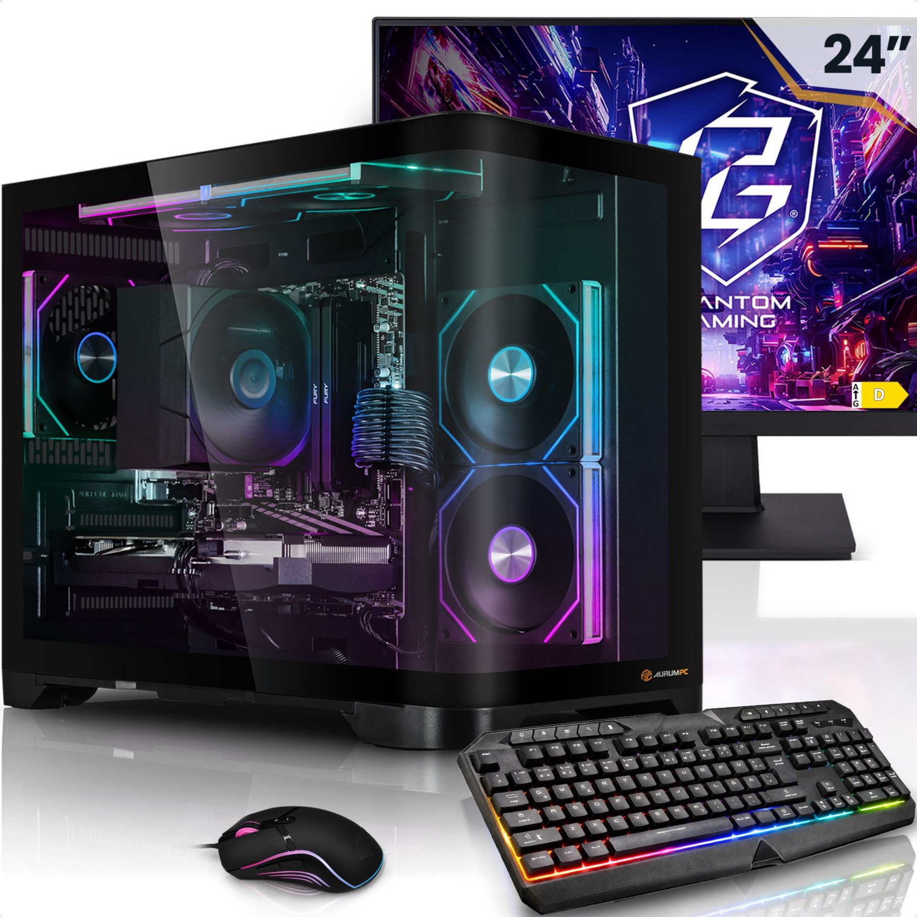 PC Gamer AURUMPC 24"12400F+RTX5060 8G+16Go RAM+Win11
