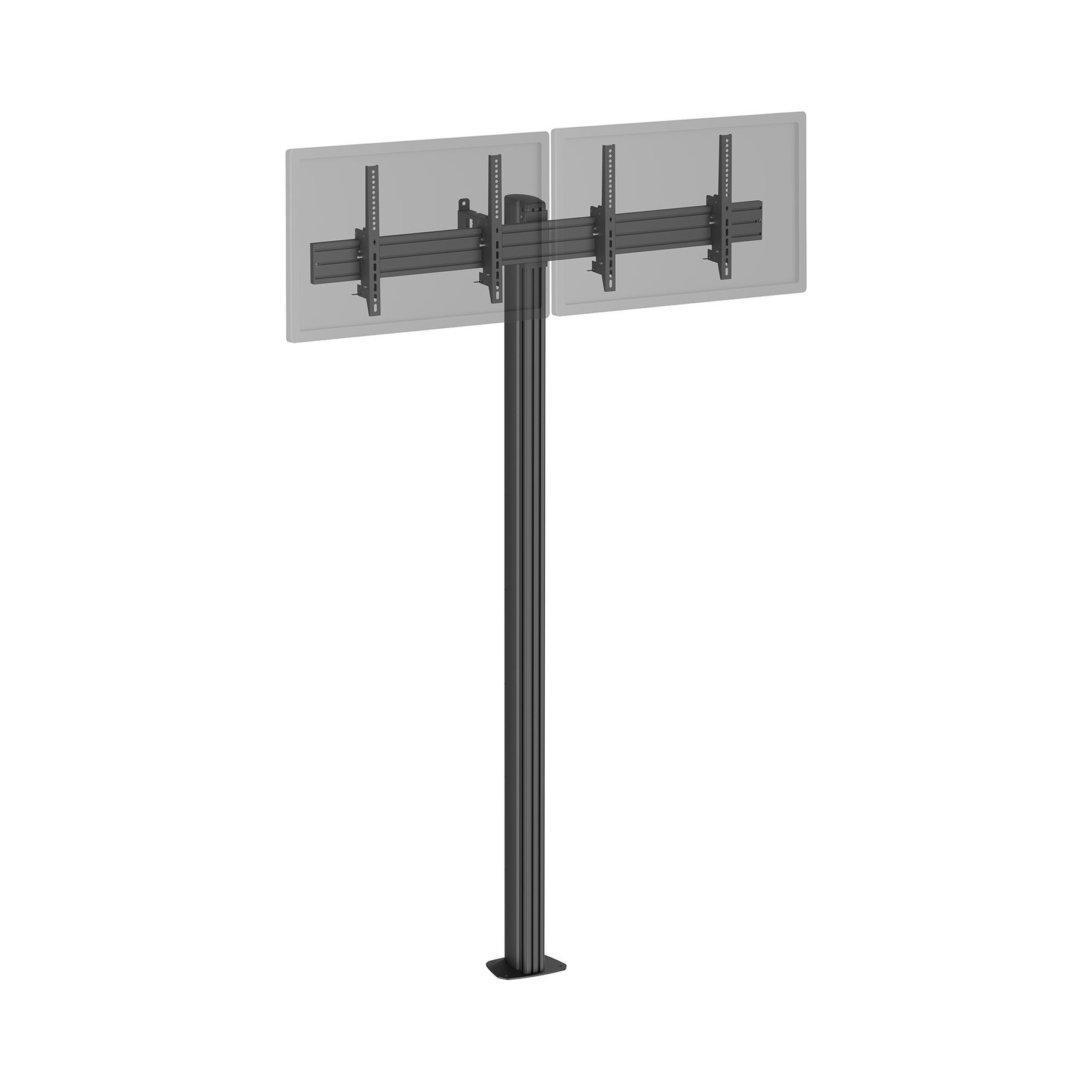 Pied TV KIMEX 2 écrans TV 43"-49", Hauteur 240cm, noir