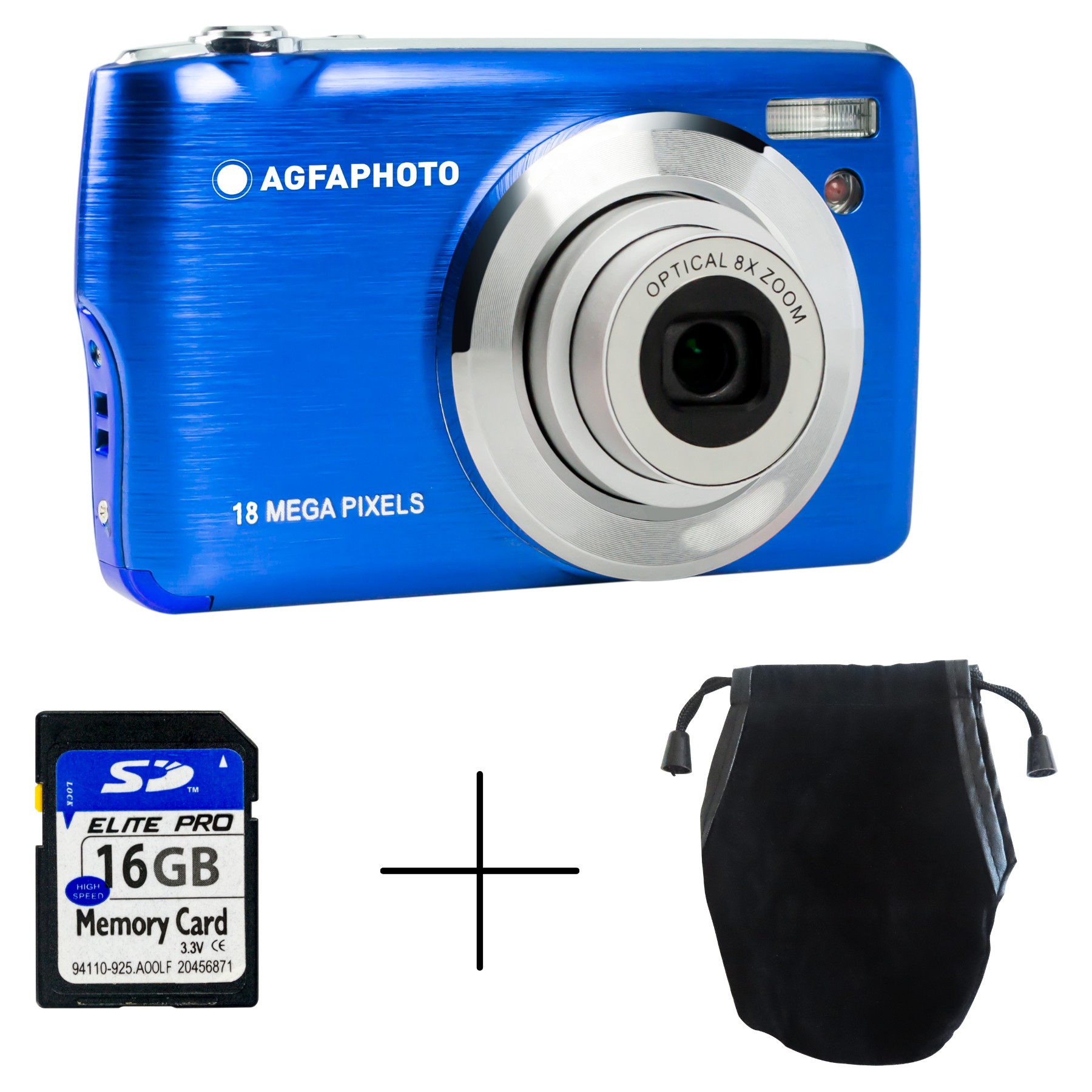 Appareil photo Compact AGFAPHOTO DC8200 Bleu Pack Etui + Carte SD 16GB