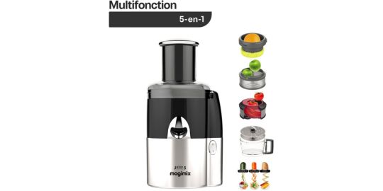 Extracteur de jus MAGIMIX 18093F Juice Expert 5 Chrome et Noir