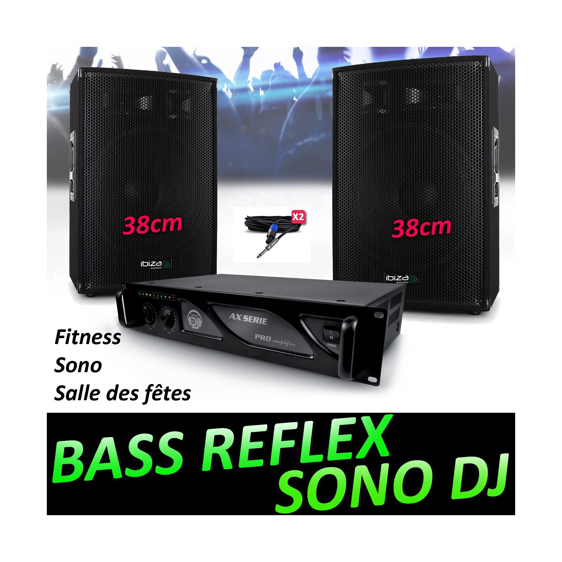 Pack sono IBIZA Pack Sono DJ Animation Enceintes BMS-15