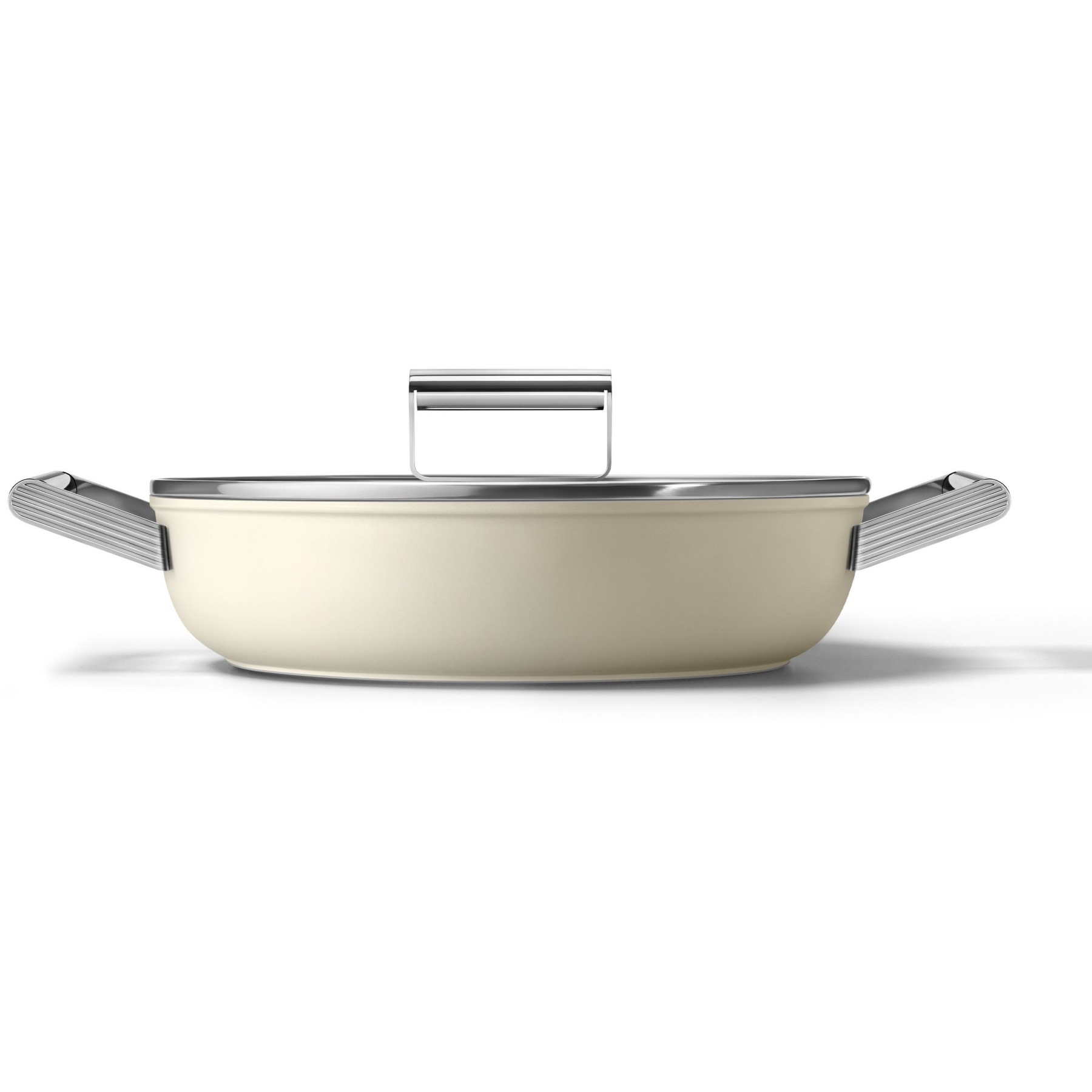 Sauteuse SMEG 28cm céramique crème avec couvercle