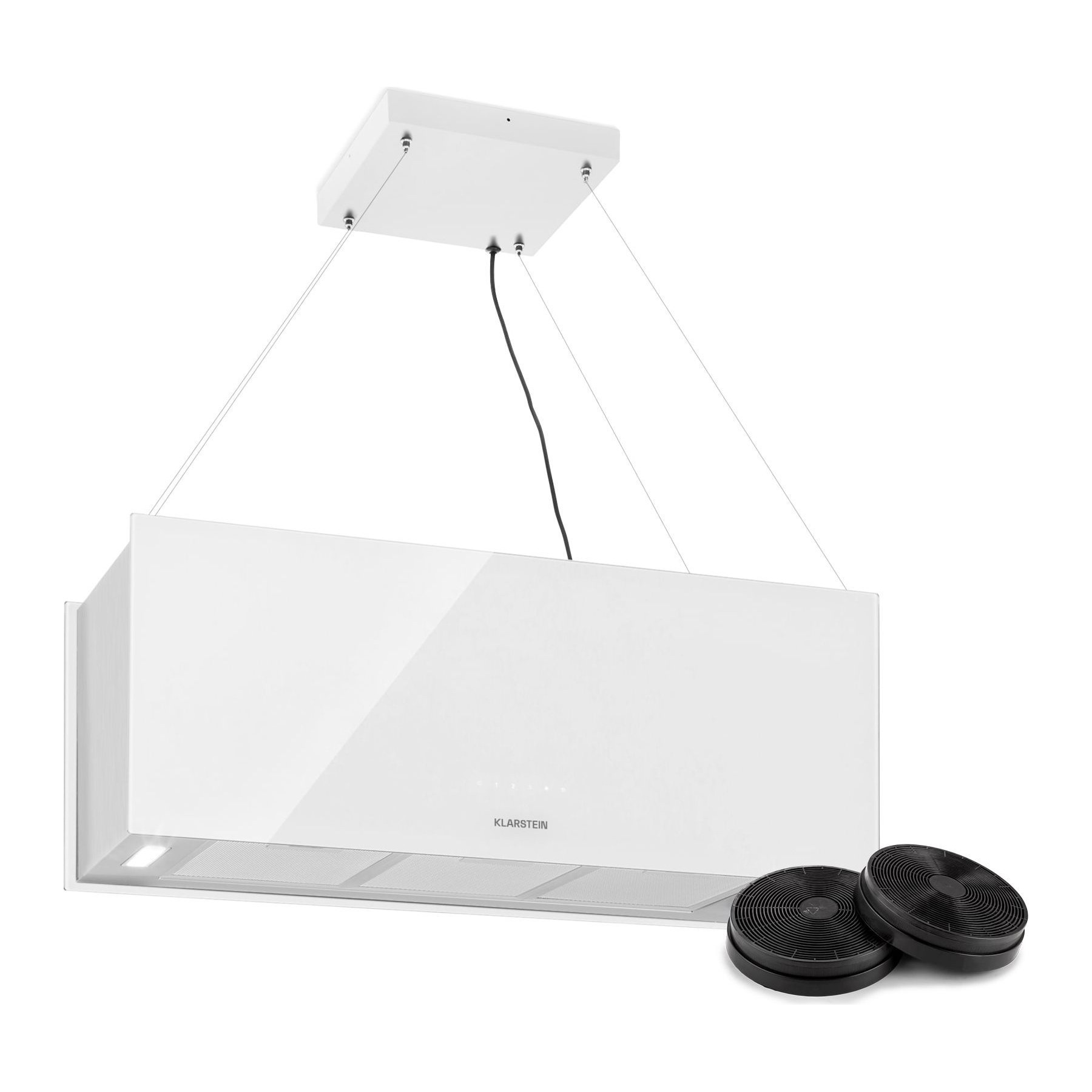Hotte décorative îlot KLARSTEIN Kronleuchter îlot 90cm 590m³/h LED blanc