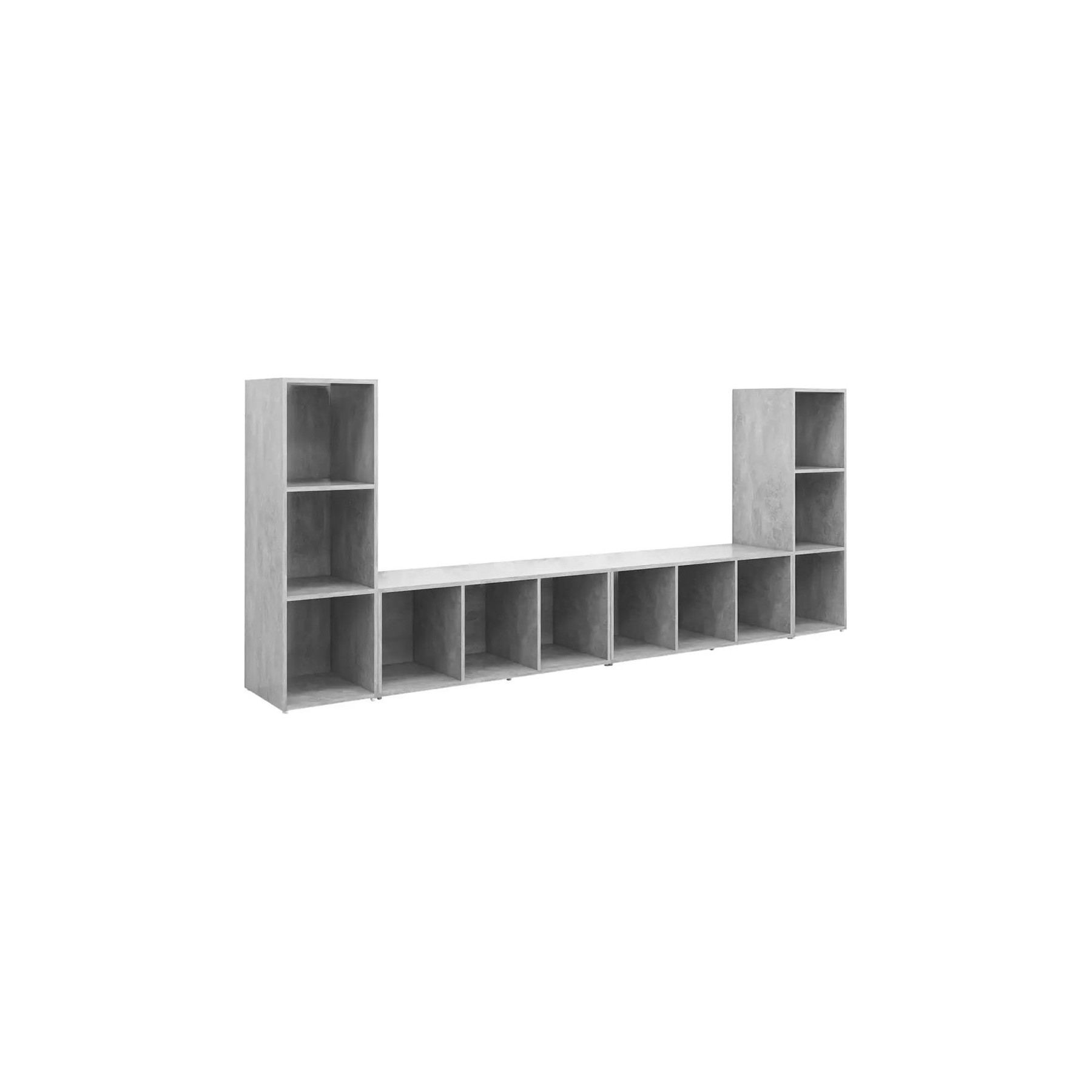 Meuble TV HELLOSHOP26 Lot de 4 meubles TV modernes avec rangem