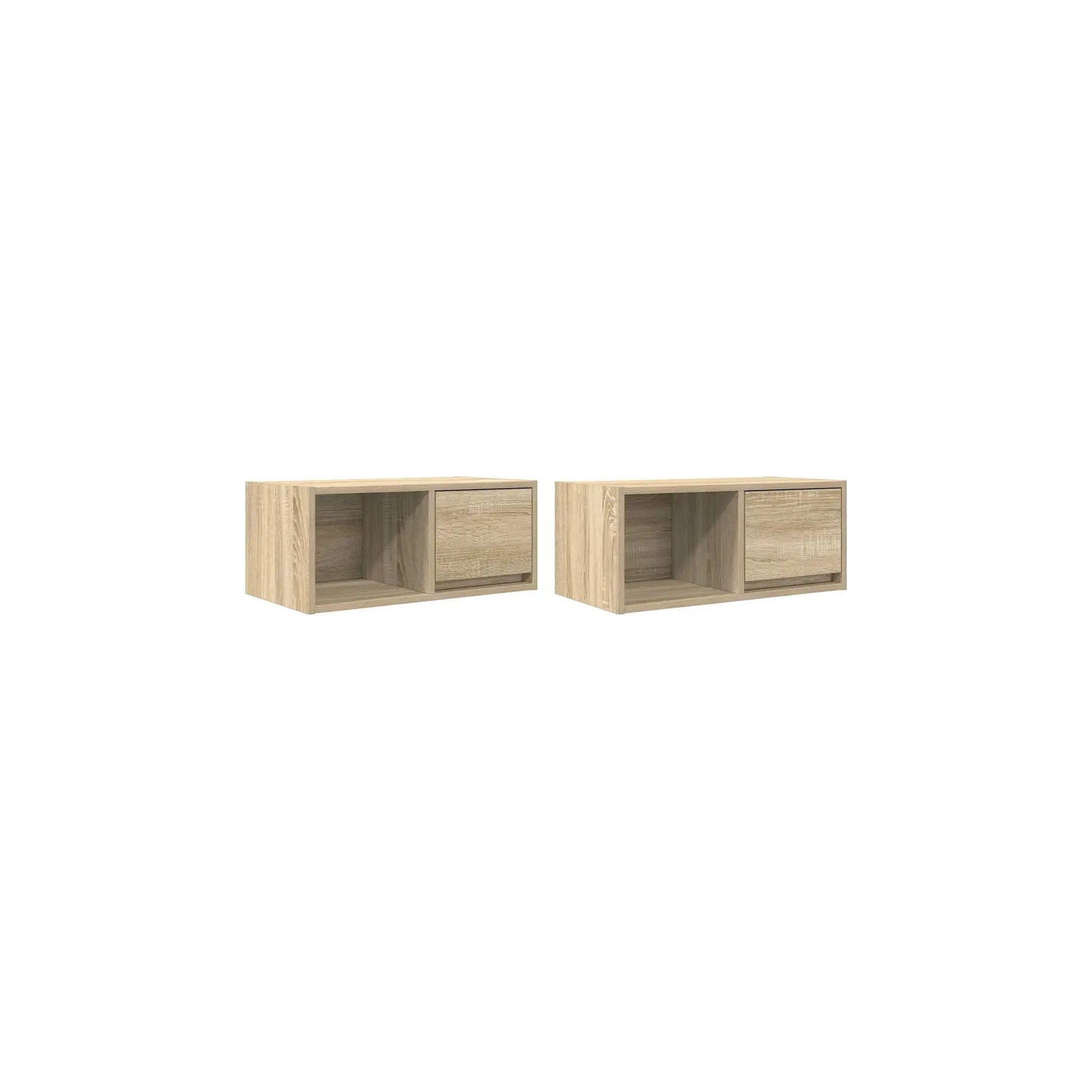 Meuble TV HELLOSHOP26 Lot de 2 meubles TV muraux design épuré