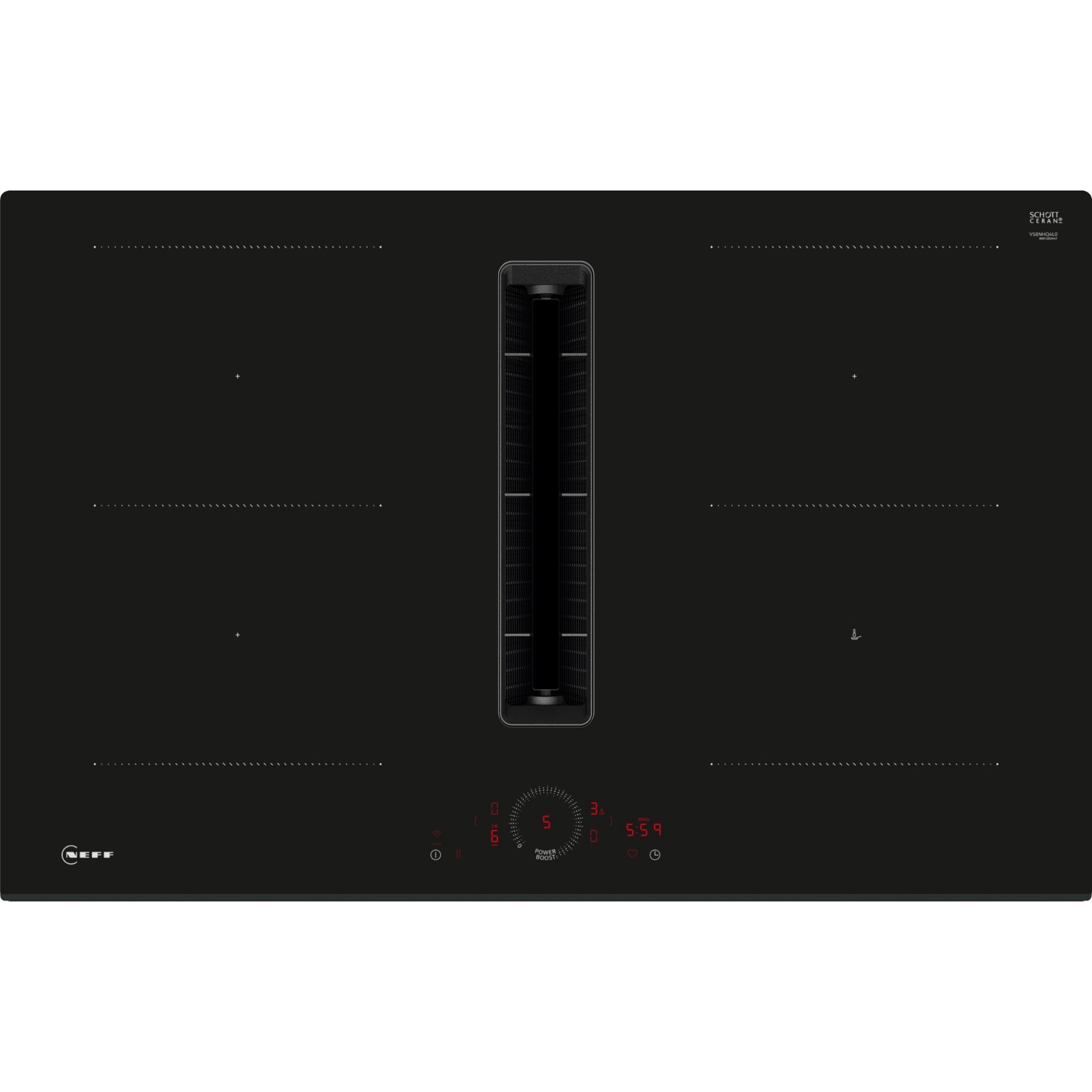 Plaque induction aspirante NEFF V58FHQ4L0, N70, Twist Touch