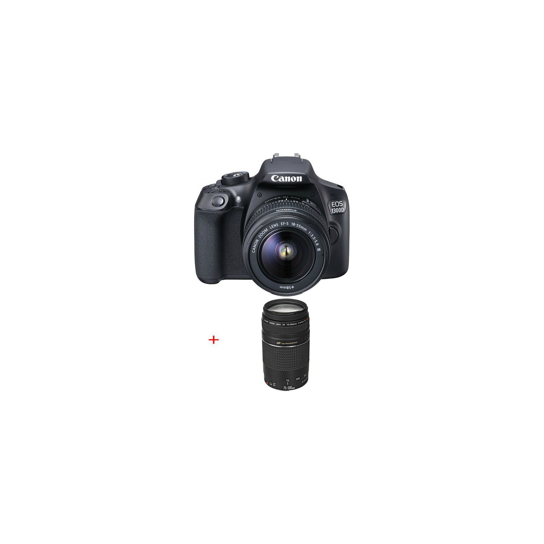 Appareil photo Reflex CANON EOS 1300D + 18-55 III + 75-300 III Reconditionné
