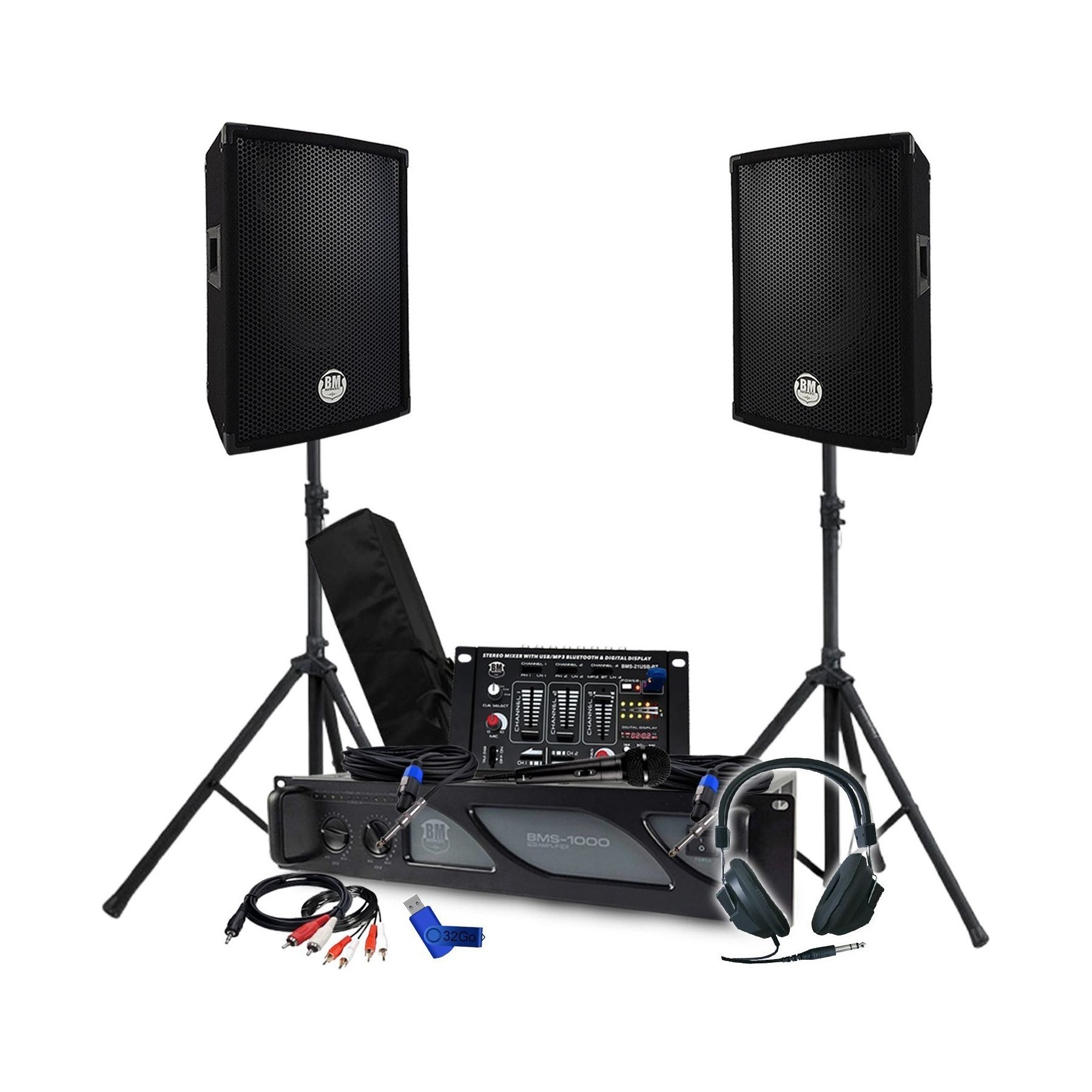 Pack sono BM SONIC Pack Sono Amplificateur 1000W, Paire d'E