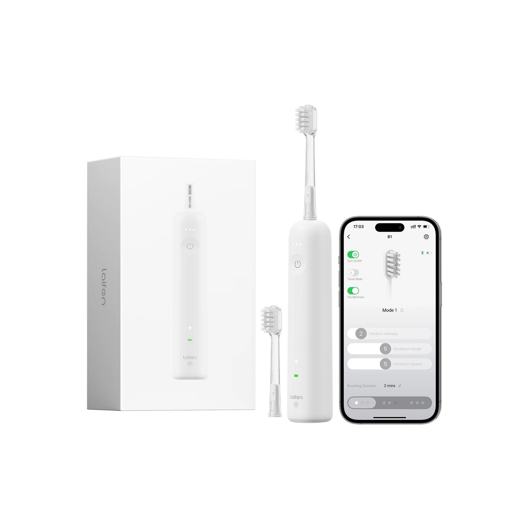 Brosse à dents électrique LAIFEN Wave spécial - Blanc
