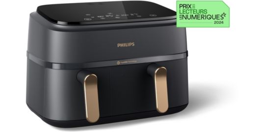 Airfryer PHILIPS NA352/00 Friteuse sans huile double panier Noir/Doré, Série 3000 9L (3+6L)