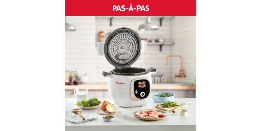 Cookeo MOULINEX CE85BA10 blanc 6 L, 6 modes de cuisson, 180 recettes