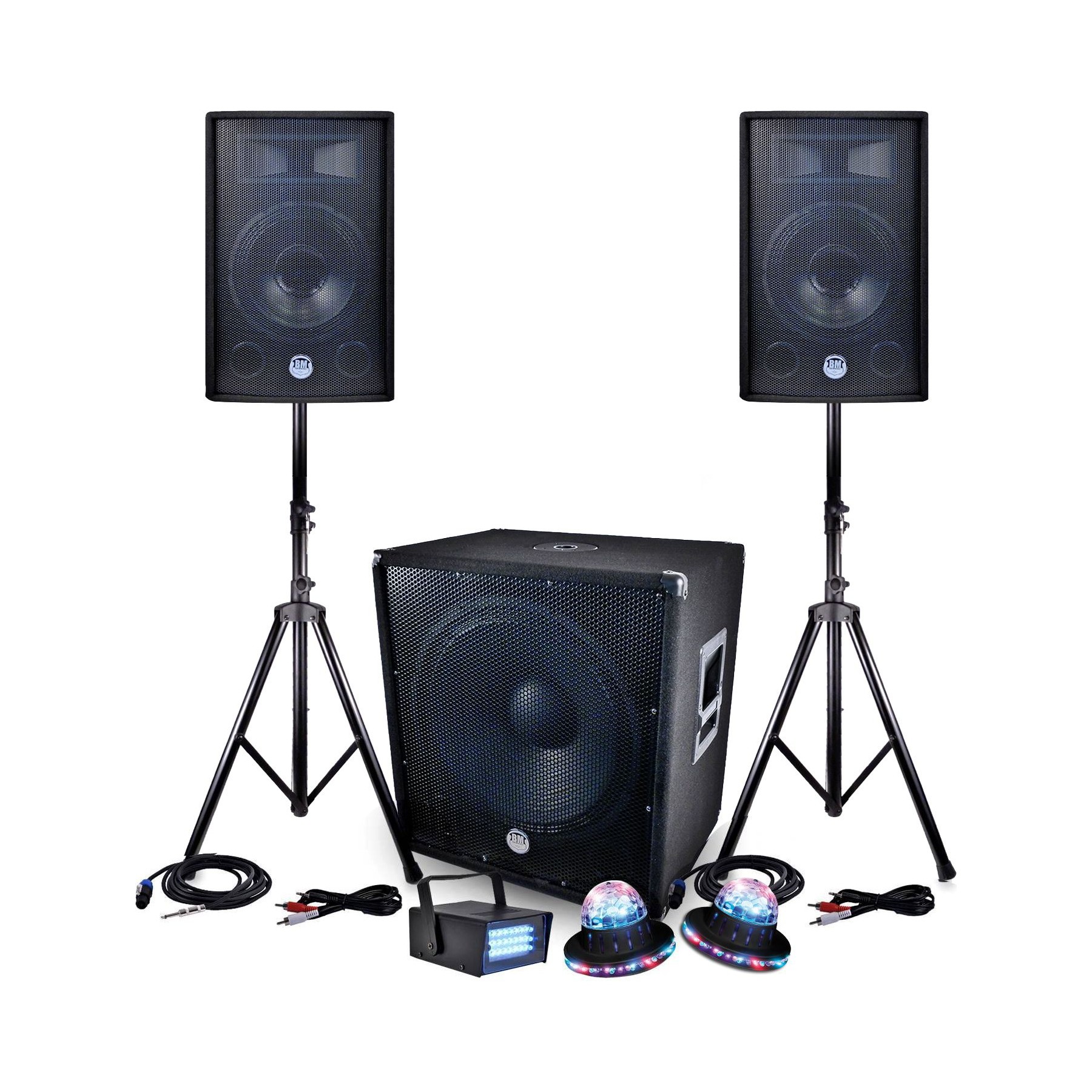 Pack sono BM SONIC BMS-1812 SUB 46cm 2 enceintes 30cm + Câb