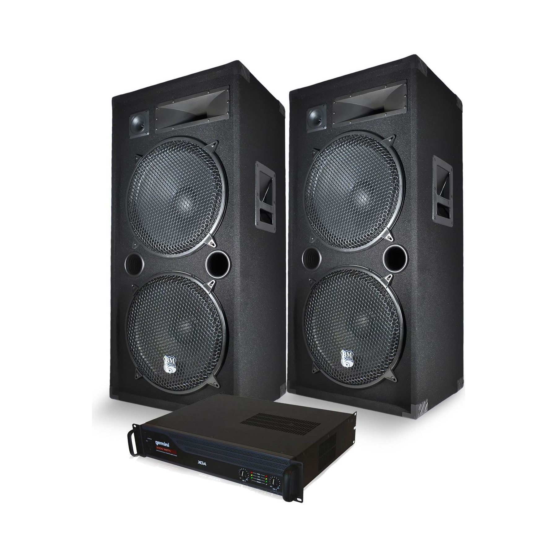 Pack sono GEMINI Pack Sonorisation DJ PA Enceintes 2x15"/