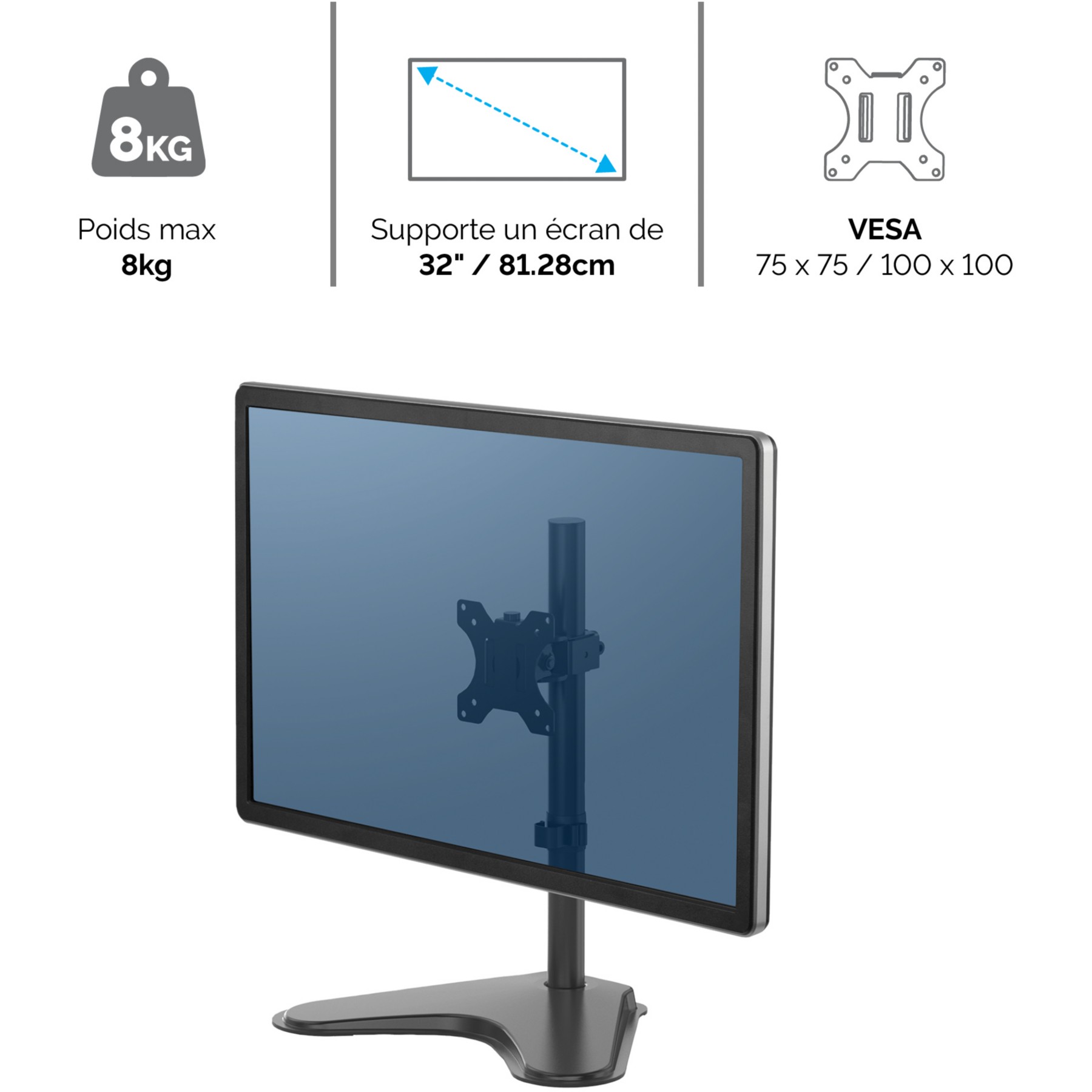 Support écran PC FELLOWES Support Simple sur pied