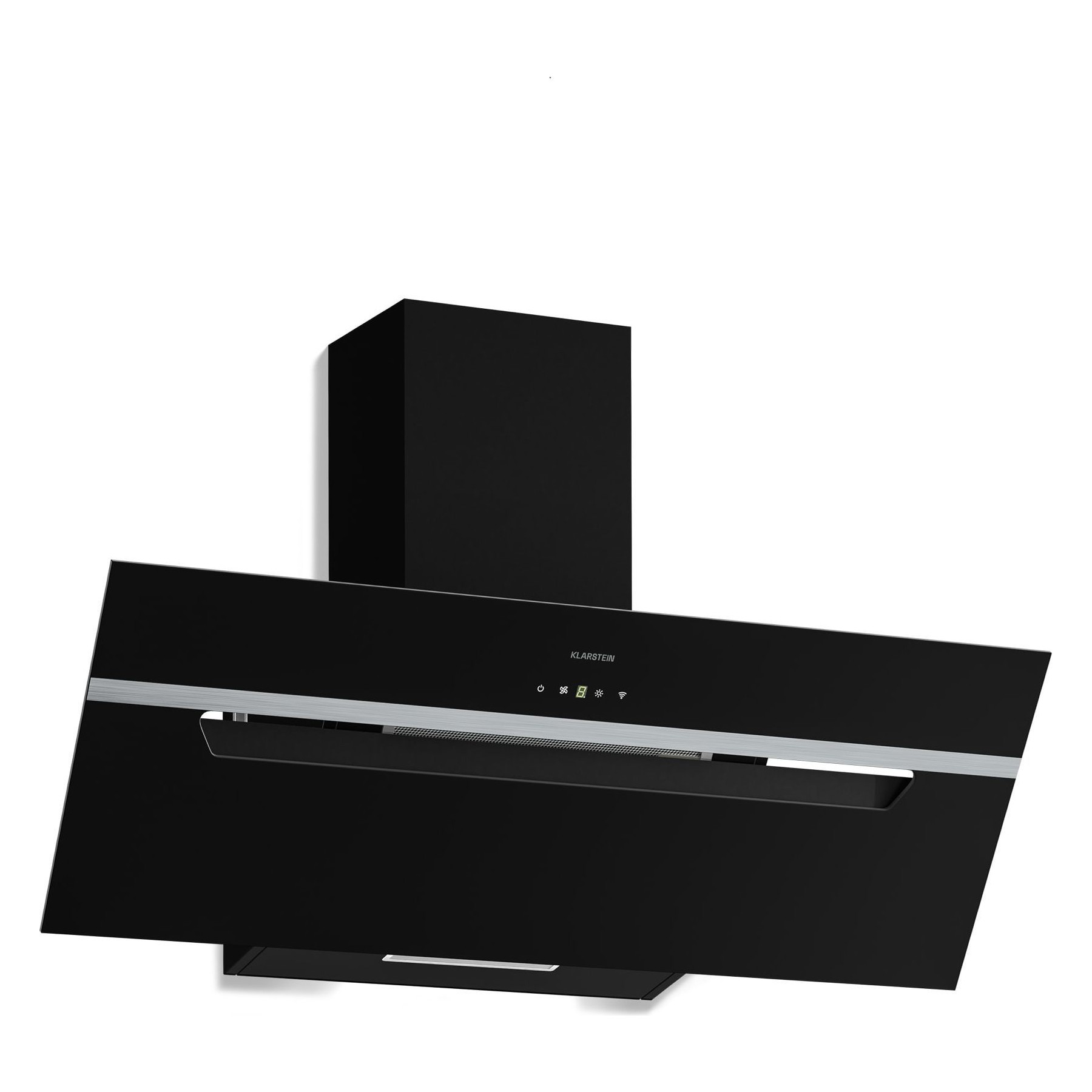 Hotte décorative murale inclinée KLARSTEIN BigBite 90 cm  417 m³/h A+++ LED Noir