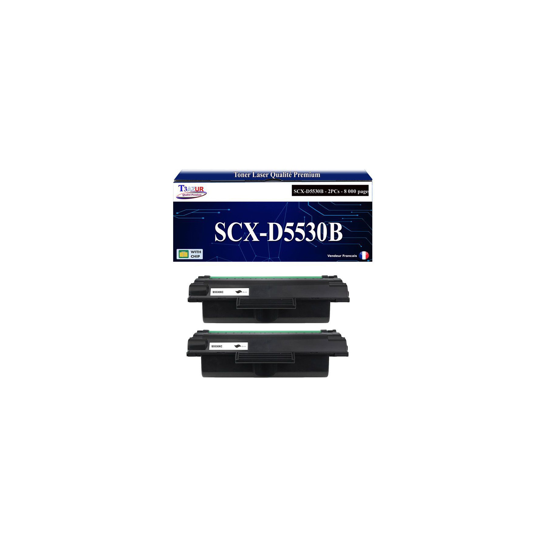 Toner T3AZUR pour Samsung SCX-5535DN, SCX-D5530B x2