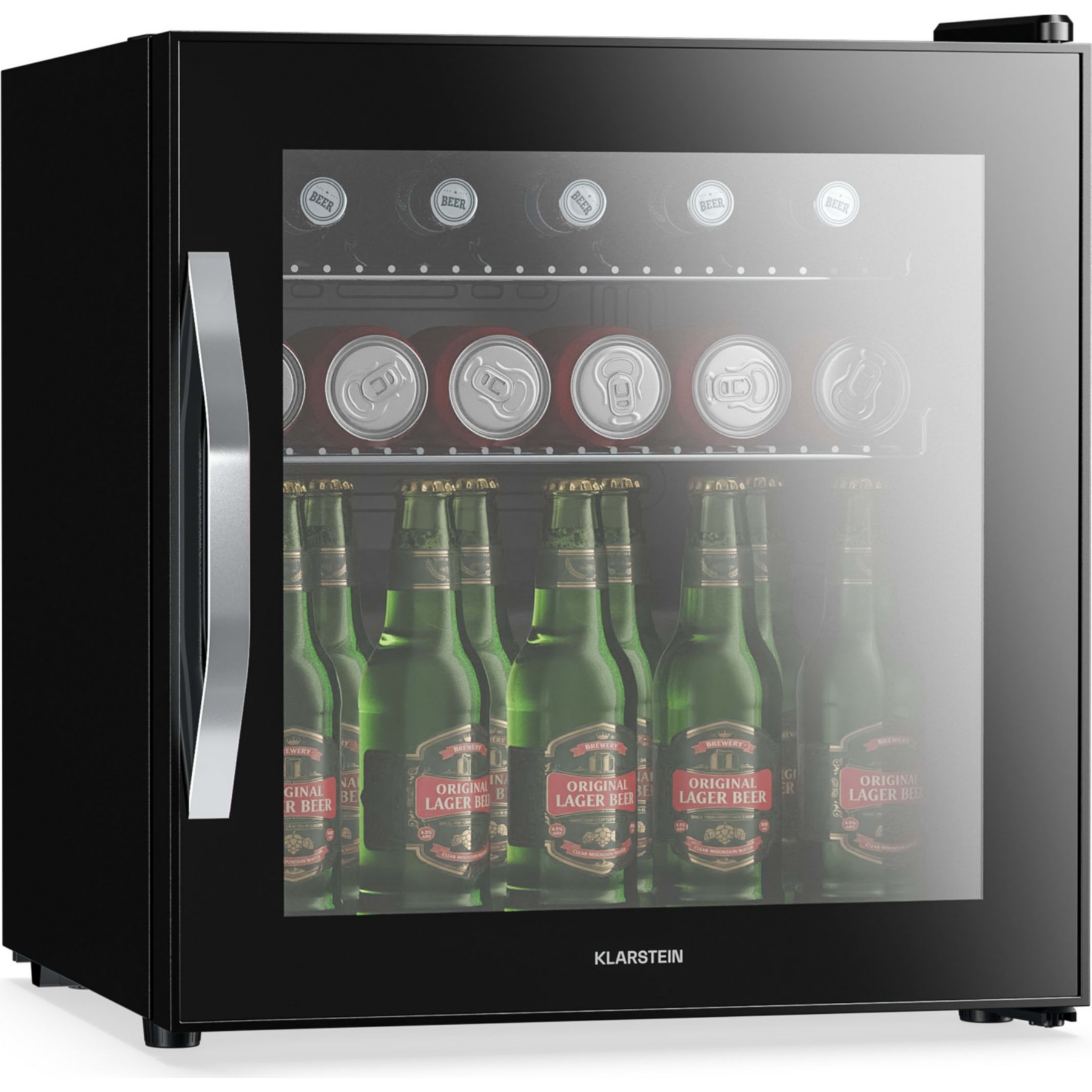 Mini réfrigérateur KLARSTEIN Beersafe porte miroir 44x48cm LED Noir