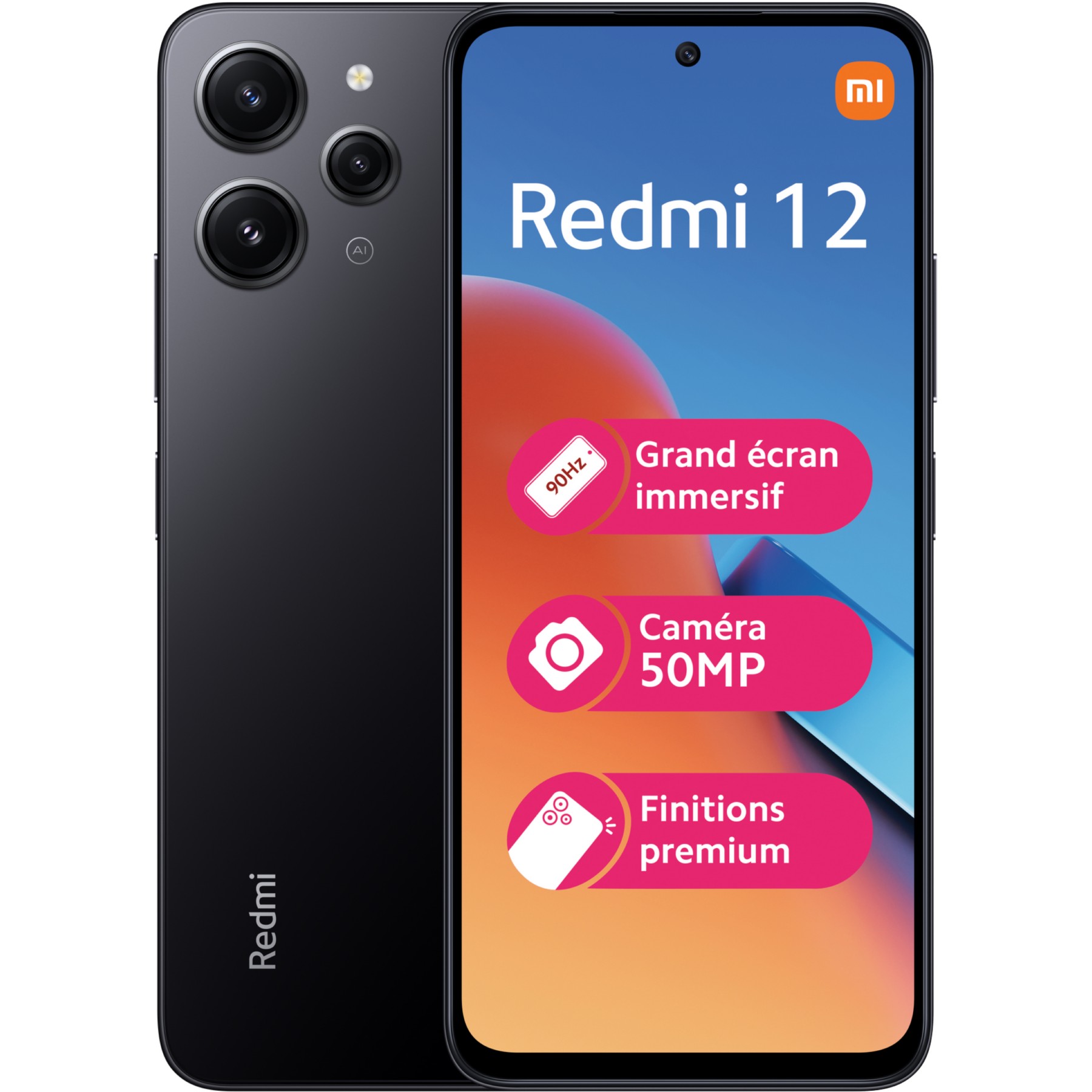 Smartphone XIAOMI Redmi 12 128Go Noir Reconditionné