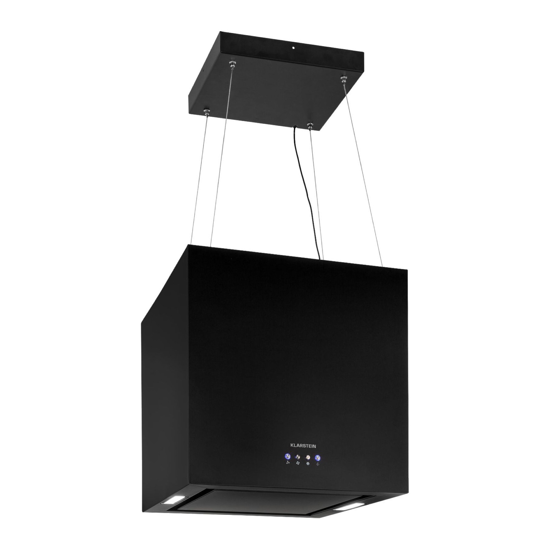 Hotte décorative îlot KLARSTEIN Lustre en îlot 596m³/h LED CEE A noir