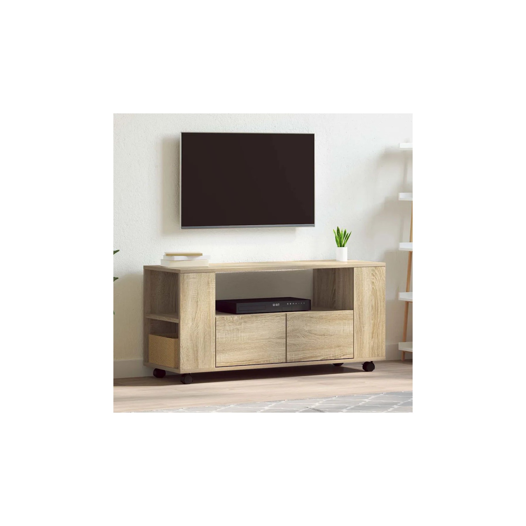 Meuble TV HELLOSHOP26 Meuble TV avec grand espace de rangement