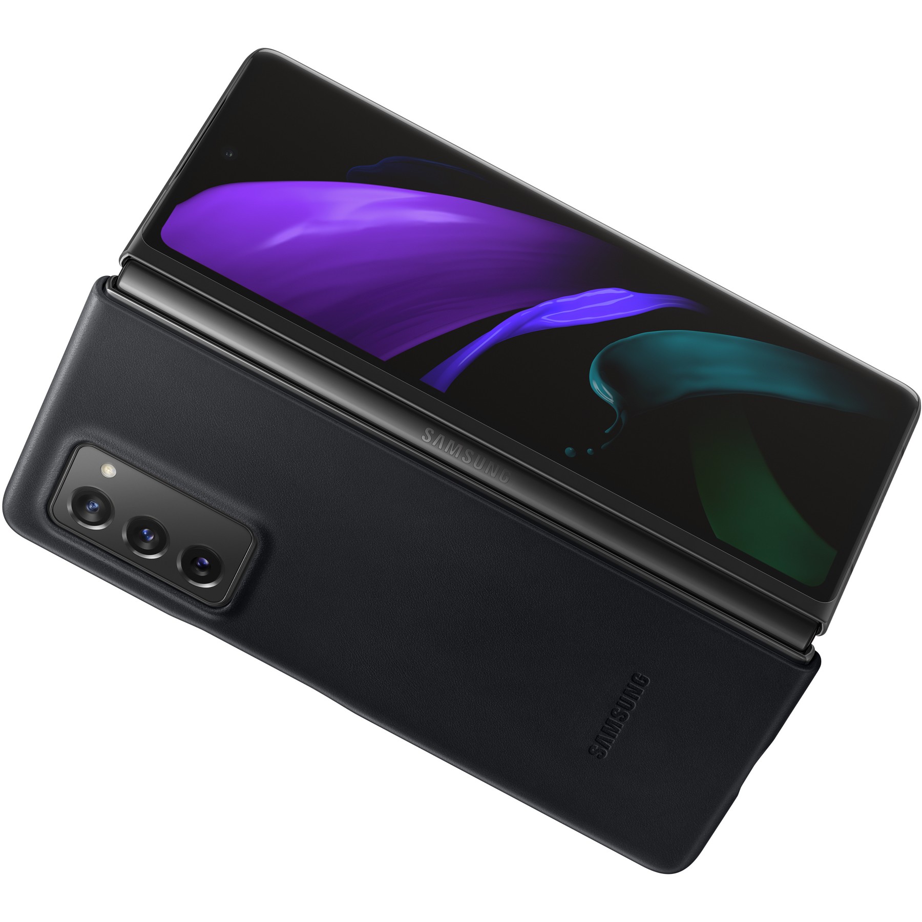 Coque SAMSUNG Fold 2 Cuir noir
