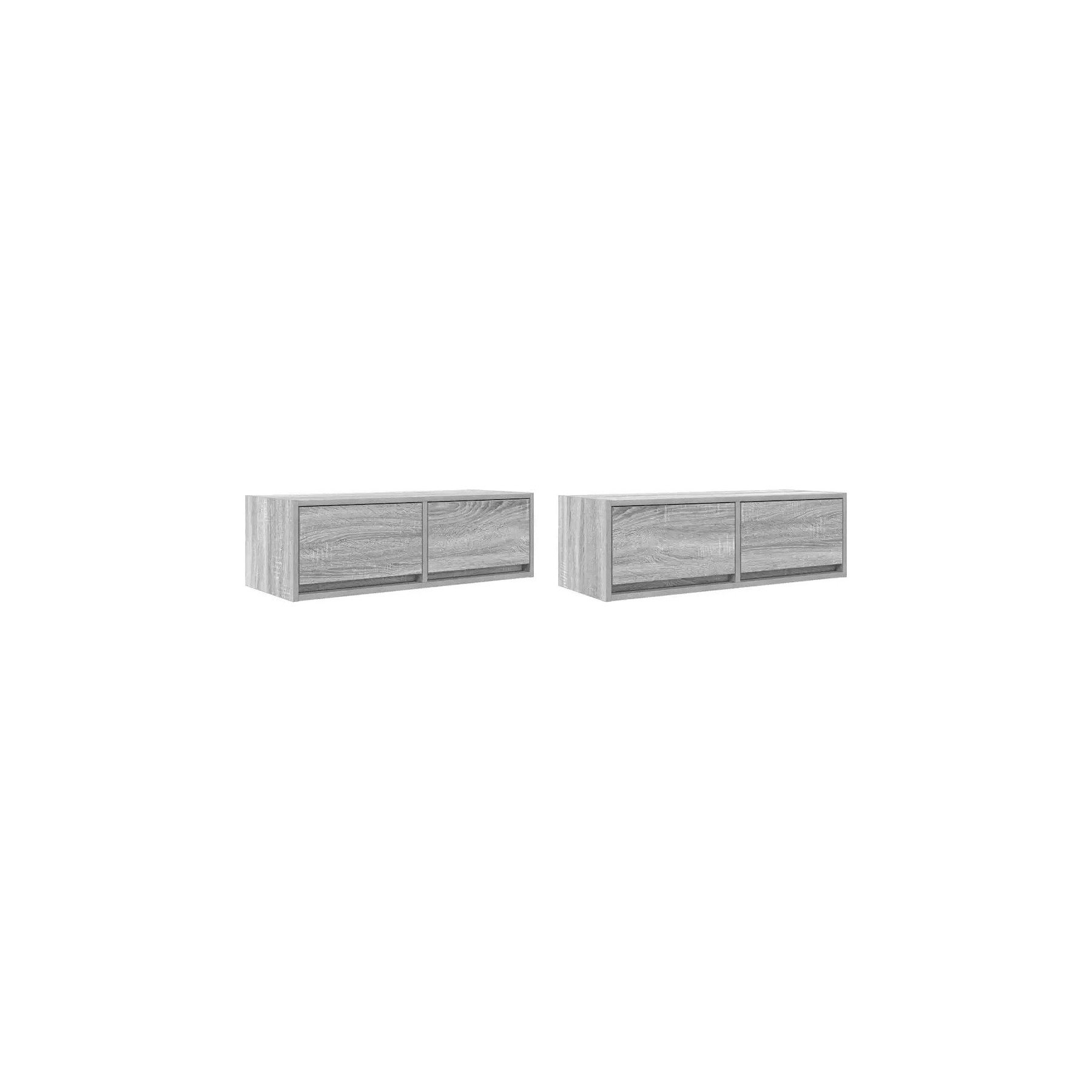 Meuble TV HELLOSHOP26 Lot de 2 meubles TV muraux design peu en