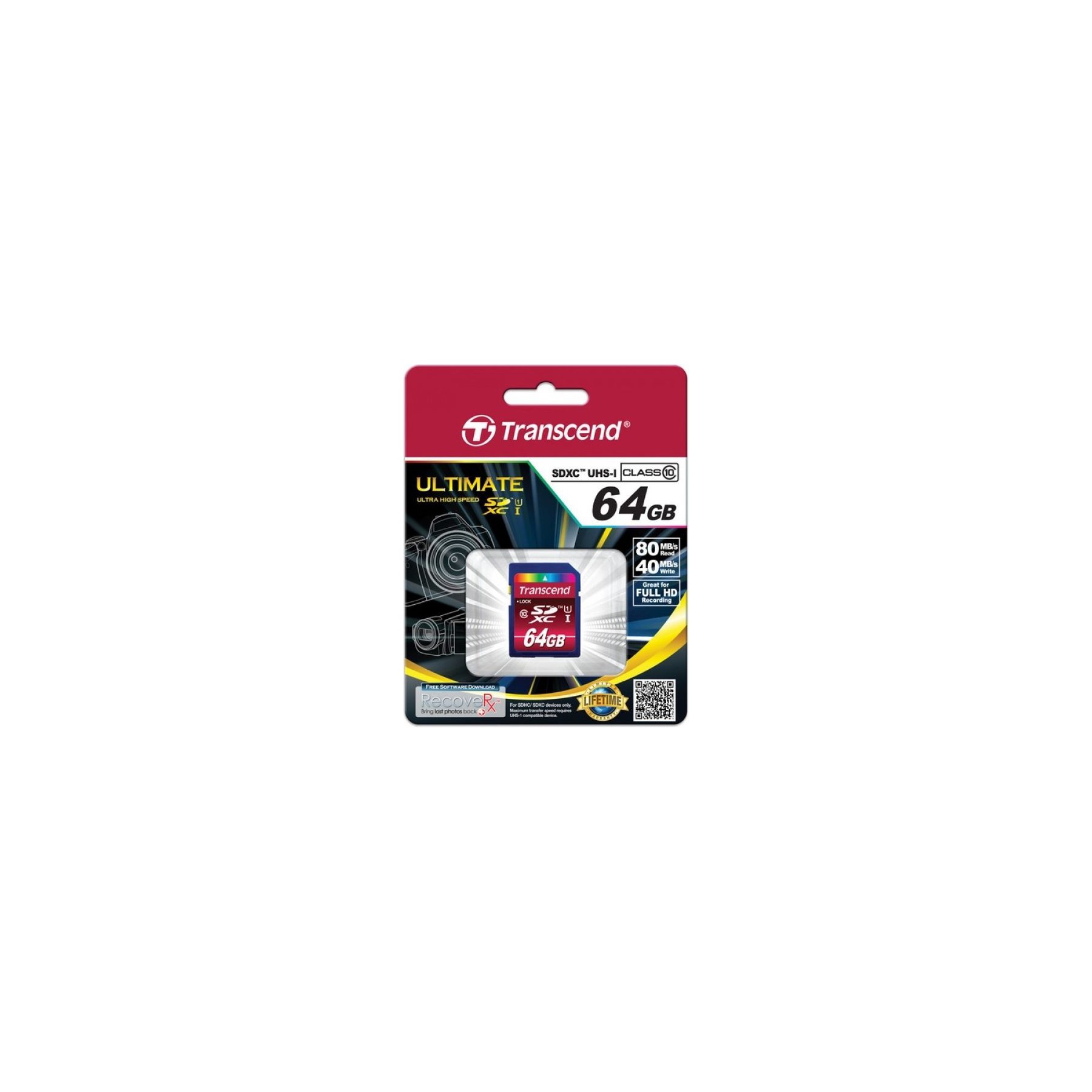 Lecteur de carte mémoire TRANSCEND Transcend SD Card 64GB SDXC UHS-I 600x T