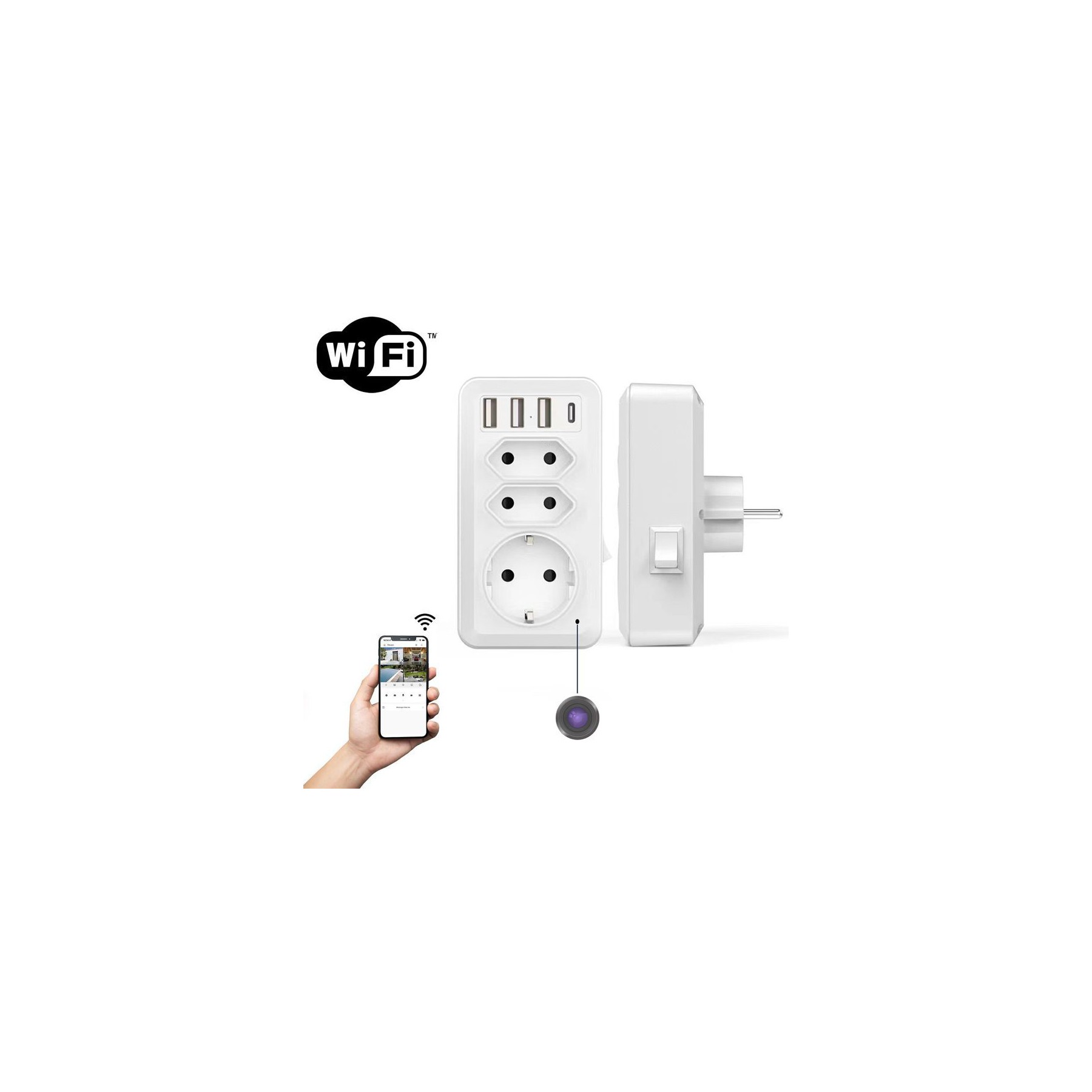 Caméra espion CONECTICPLUS Multiprise caméra espion WiFi HD