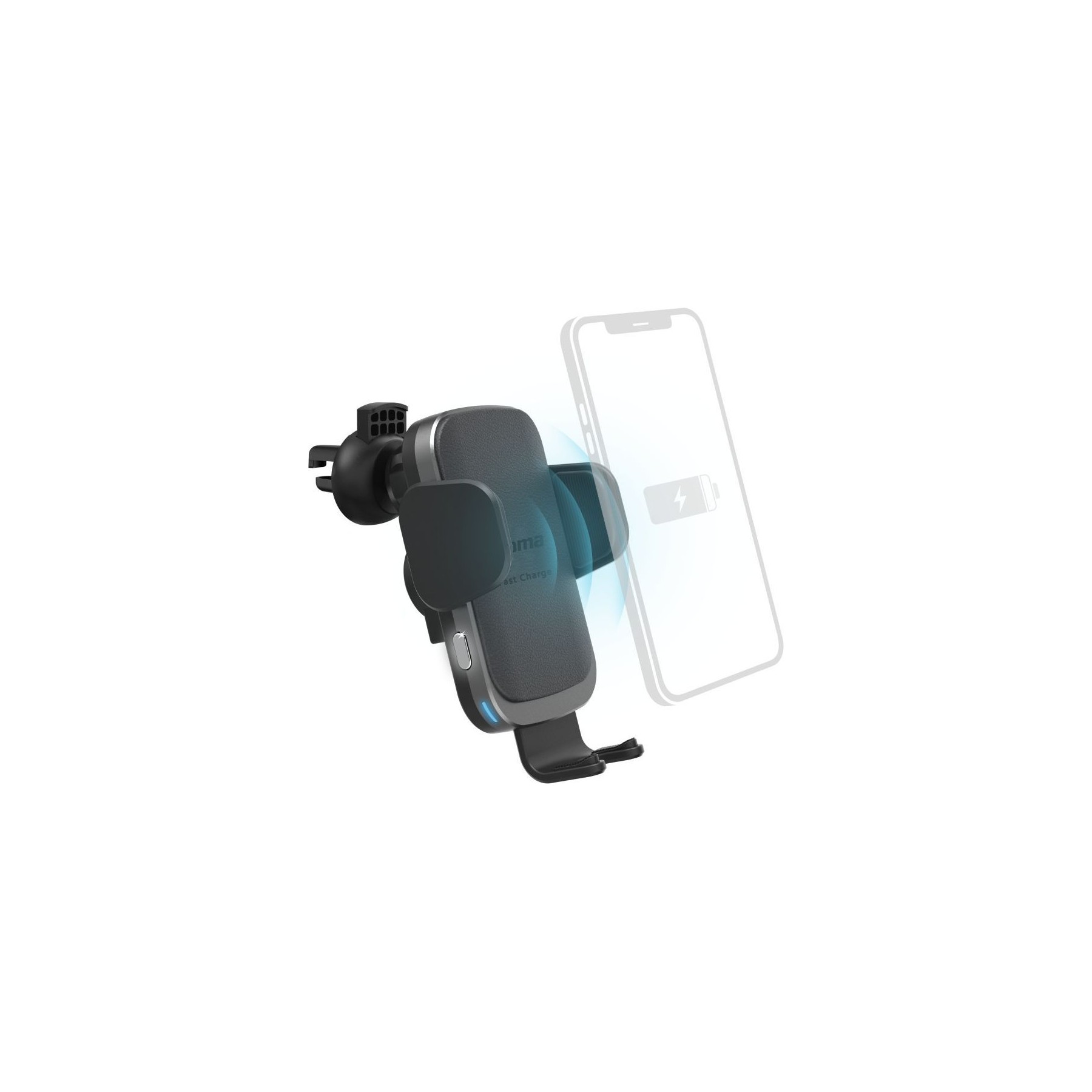 Chargeur allume-cigare HAMA "FC10 Motion", 10 W, QI-Charge, noir