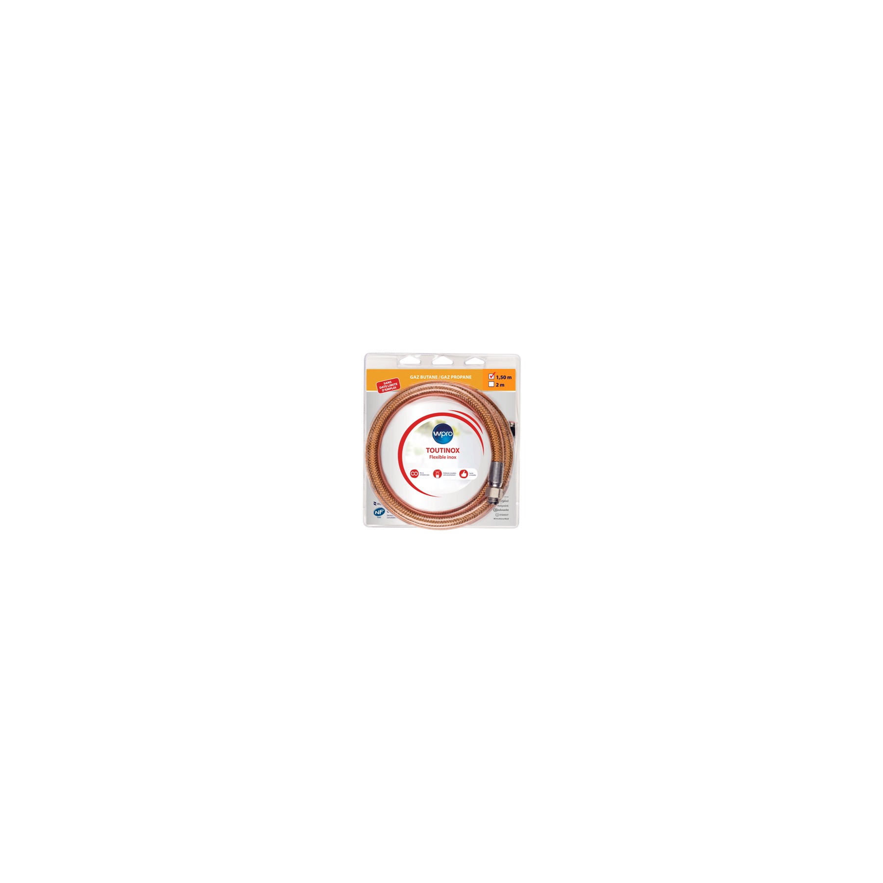Tuyaux gaz WPRO TBE150 butane/propane 1.5m illimité