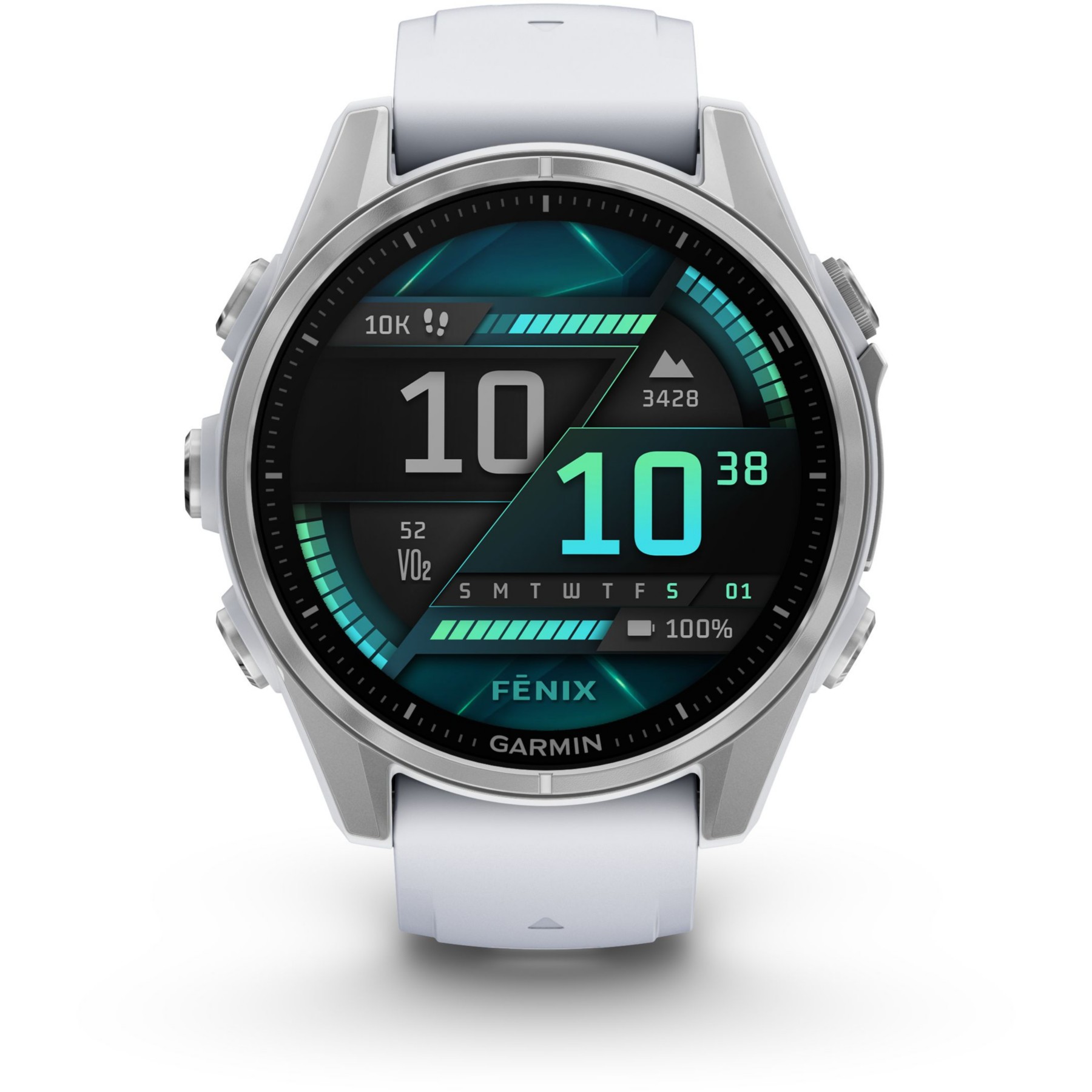 Montre sport GARMIN Fenix 8 Multisports GPS AMOLED IP6X BT Wi-Fi 43 mm Argent / Blanc
