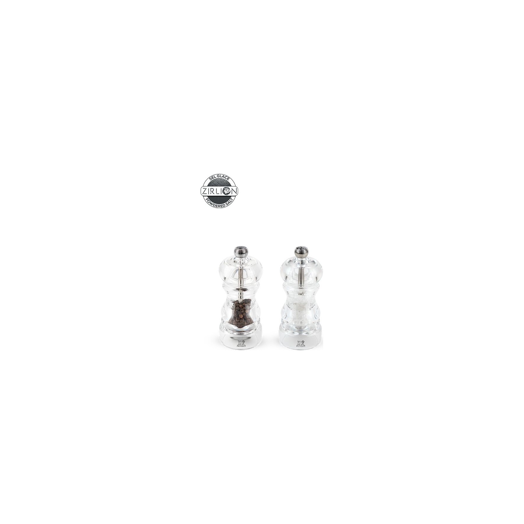 Duo moulins à poivre et sel PEUGEOT Nancy Plastique Transparent 12cm
