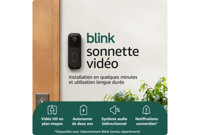 Sonnette connectée BLINK Video Doorbell 2 + module synchro- noir