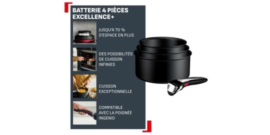 Batterie de cuisine TEFAL Ingenio Excellence 3 casseroles