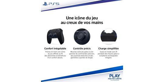 Manette SONY DUALSENSE MIDNIGHT NOIR PC READY