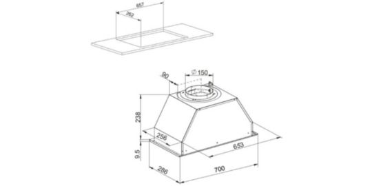 Hotte encastrable AIRLUX AHF771IIX