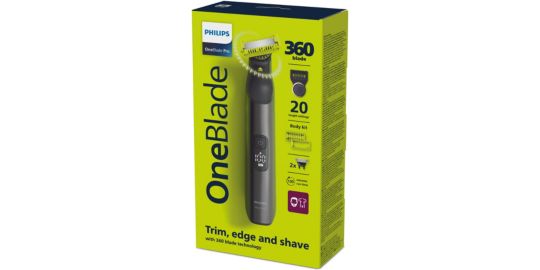 Tondeuse multi usages PHILIPS OneBlade Pro 360 QP6552/15, molette réglable, 14 hauteurs de coupe, précision 0,4 mm, 120 mn