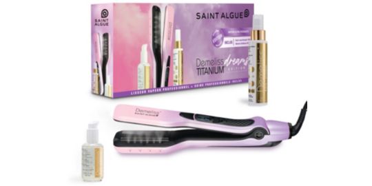 Lisseur vapeur SAINT ALGUE Titanium Dreams rose/violet + 2 soins