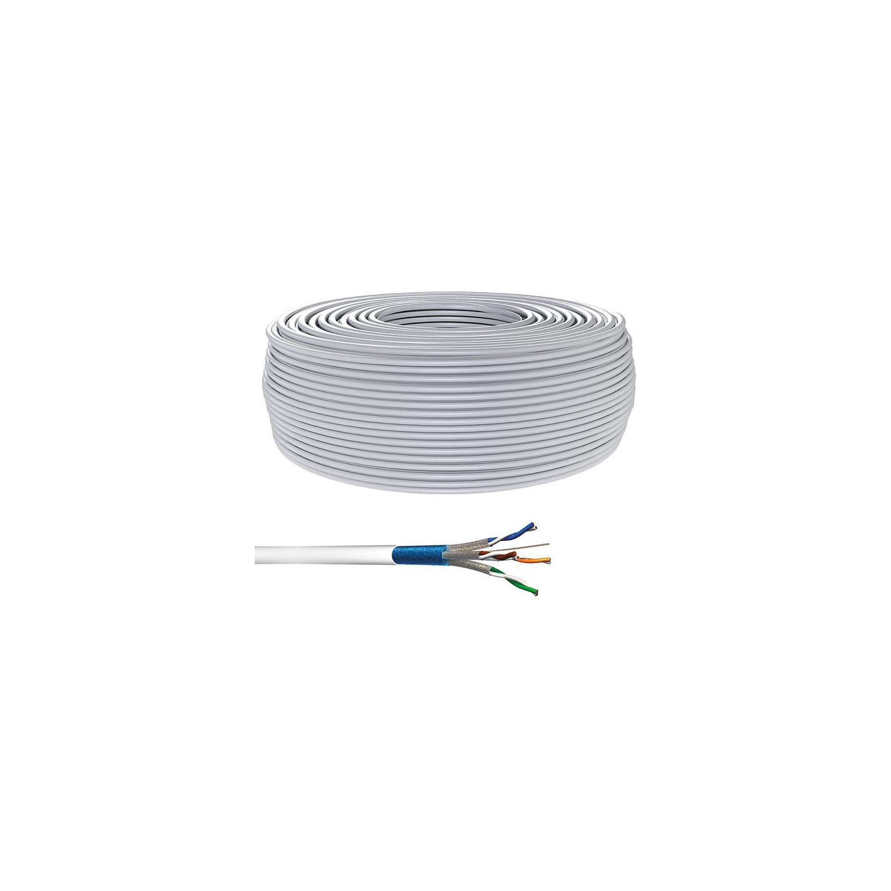 KOMELEC Câble Ethernet Cat 6a monobrin 100m