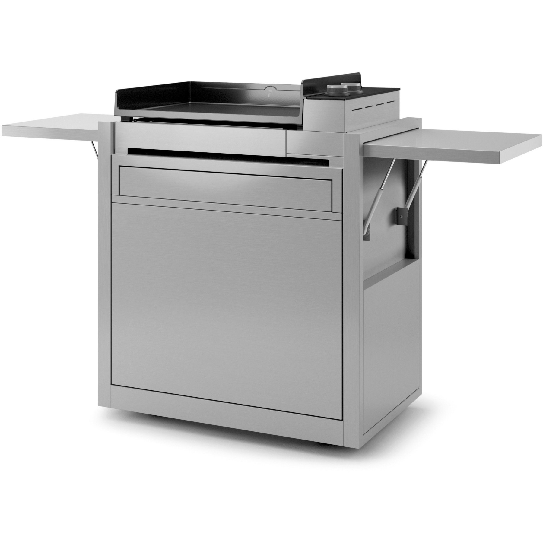Chariot Plancha FORGE ADOUR CH PIF 60 en inox fermé compatible plancha Premium 60