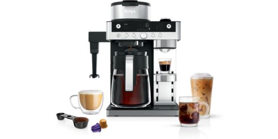 Cafetière filtre et capsules NINJA avec mousseur intégré CFN803EU