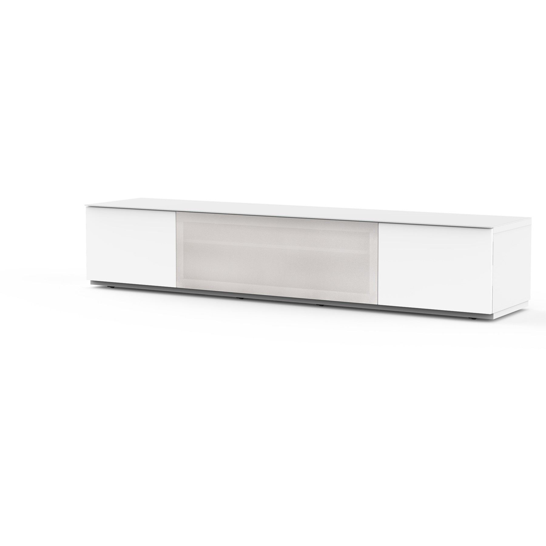 Meuble TV SONOROUS Studio STA 200 Blanc-Gris Porte Textile