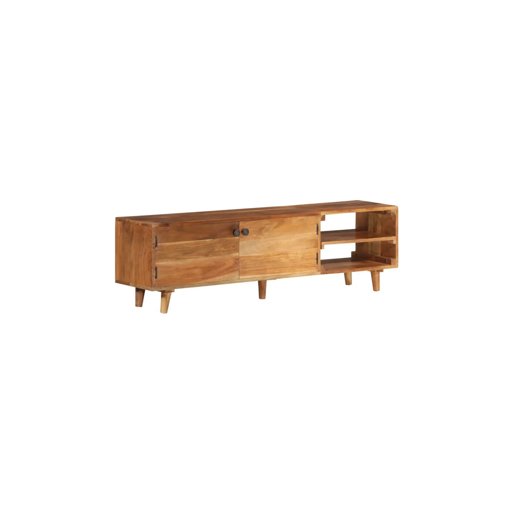 Meuble TV HELLOSHOP26 Meuble TV moderne en bois massif acacia