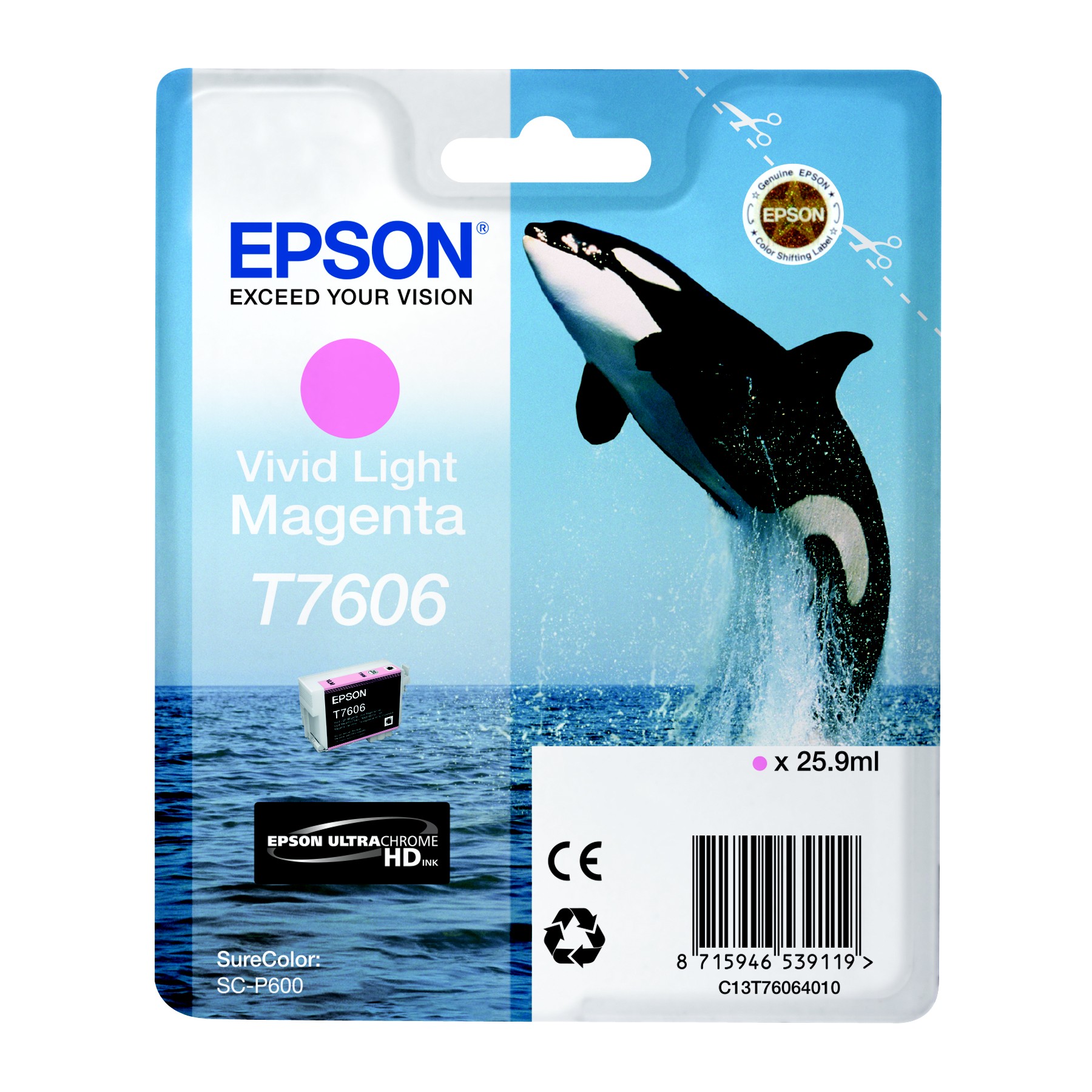 Cartouche d'encre EPSON T7606 magenta clair Orque