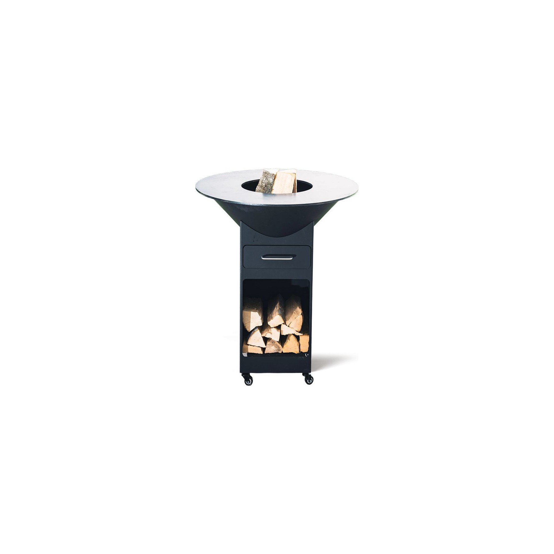 Brasero CORTEN HOUSE Suak Initial 85 noir sur pieds