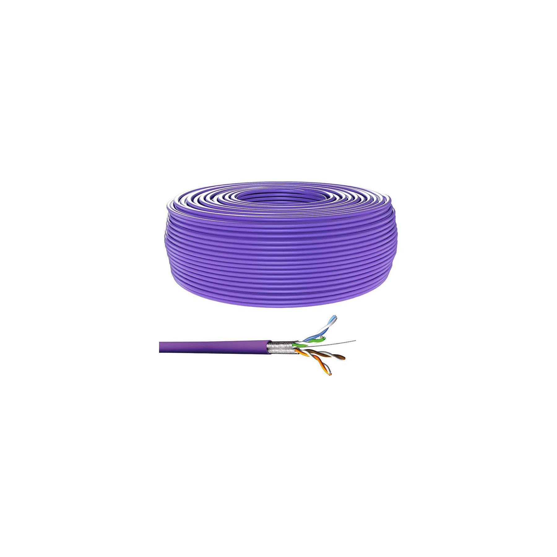 KOMELEC Câble Ethernet Cat 6arigide blindé 300m